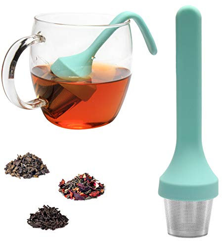 Fenshine Infuseur à thé, poignée en silicone - Passoire à thé en acier inoxydable - Filtre à thé en maille extra fine pour thé en vrac ou tisane