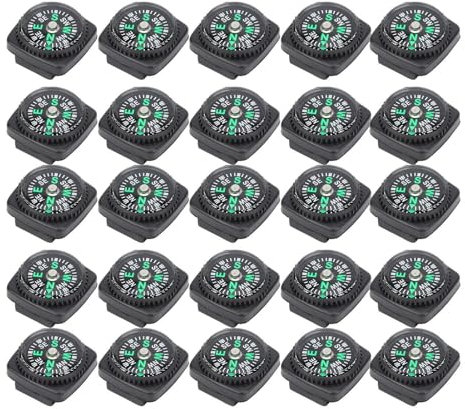 25pcs Button Kompass Mini-Kompass, Taschen Kompass Set, Button Kompass für Outdoor Camping Wandern