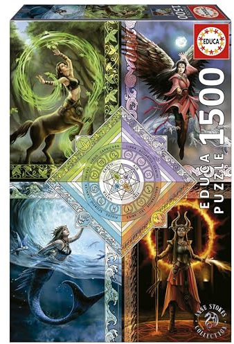 Educa - Puzzle de 1500 pièces pour Adultes | Elemental Magic Star Chart, Anne Stokes. Mesure: 85 x 60 cm À partir de 14 Ans (19941)
