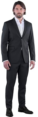 SANDER STELLAN Herrkostym affärskostym slim fit 2 delar, svart, 50