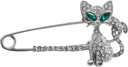 BESPORTBLE Broche Décoration Délicate en Alliage Argentée Créative de Chat Jouant une Balle Épingle Solide pour Femmes pour Fêtes et Anniversaires