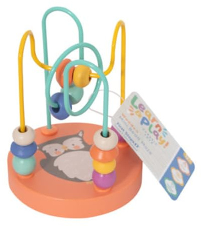YöL Wooden Mini Bead Maze Toy – Learn & Play Classic Educational Activity for Toddlers, 12cm x 9cm, Hand-Eye Coordination, Motor Skills Development, Bright Colours, Ages 36 Months+