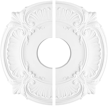 Medaglione A Soffitto Diviso - Anello Per Tettoia Per Ventilatore Da Soffitto, Disco Di Copertura Architettonico | Accessorio Per Migliorare La Rosetta Decorativa Con Staccabile Per L'aggio