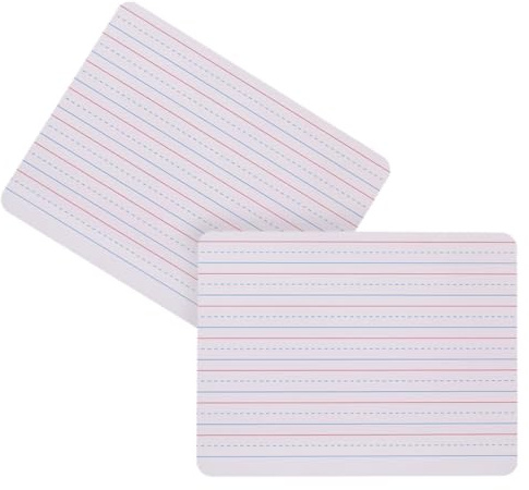 Mipcase Lot de 2 Tableaux Effaçables à Sec 9 X12 Double Face Lignes D'apprentissage et Surface Blanche, Tableau D'écriture Portable pour Bureau et École, Support D'apprentissage Pratique