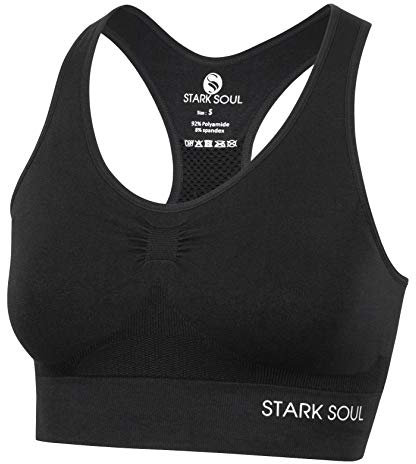 STARK SOUL Bra Light Support - Sport BH doppellagig für Damen - schwarz - Größe M