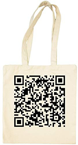 Rick Roll QR Code Funny Meme Graphic Off White Einkaufstasche