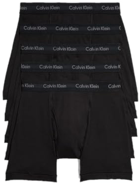 Calvin Klein Men's Cotton Classics 5-pack Boxer Brief, 5 Black, Large