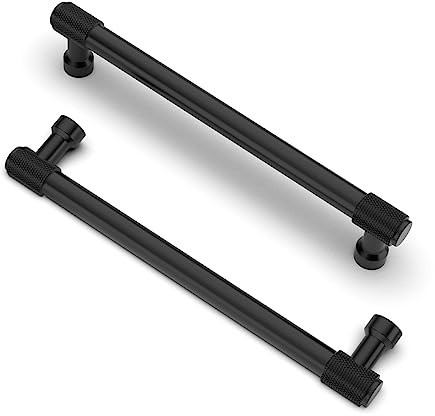 FURNIWARE 10 stycken räfflade skåphandtag möbelhandtag borrhålsavstånd 160 mm kökshandtag lådhandtag möbelhandtag svarta handtag kök köksskåp