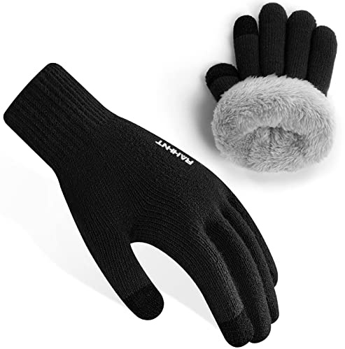 Rahhint Guantes Lana Invierno Termicos para Niños y Niñas 4-15 Años con Punto Pequeños Forro Polar Aislado