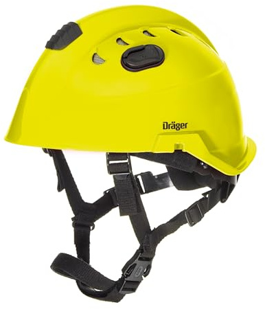 Dräger HPS 3500 Basis Verstellbarer Sicherheitshelm gelb für Baustellen, Bergbau, Feuerwehr und Notfalleinsätze