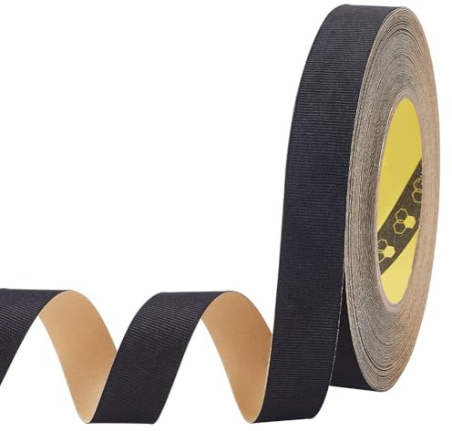 MAYJOYDIY 22.86m Self-Adhesive Black Grosgrain Ribbon 2.2cm Polyester Solid Black Ribbon Roll for DIY Hair Accessories Sewing Gift Package Wrapping Crafts