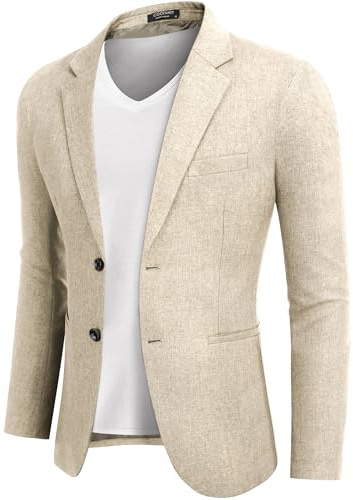 COOFANDY Veste pour homme - Style sportif - Décontracté - Loisirs - Moderne - Coupe droite - 2 boutons - Veste de costume d'affaires