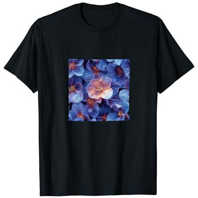 Bergenia Flower Pattern Graphic T-Shirt