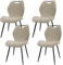 JIJIAN Esszimmerstühle 4er Set, Küchenstühle, Polsterstühle, Wohnzimmerstühle mit Stoff-Rückenlehne und Metallbeinen, Ideal für Esszimmer, Küche, Wohnzimmer, Graubraun