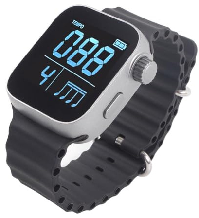 JHIALG Metrónomo estilo reloj de pulsera, metrónomo silencioso vibrante, dispositivo de metrónomo de ejercicio, metrónomo vibrador inteligente, metrónomo digital multifuncional para todos los tambores