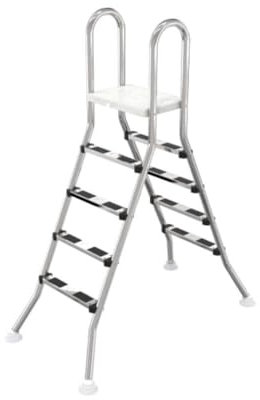 OKU Hochbeckenleiter V2A Leiter Poolleiter Edelstahl 2x4 oder 2x5 Stufen, Ausführung:Beckenhöhe 1.50 m 2 x 5 Stufen