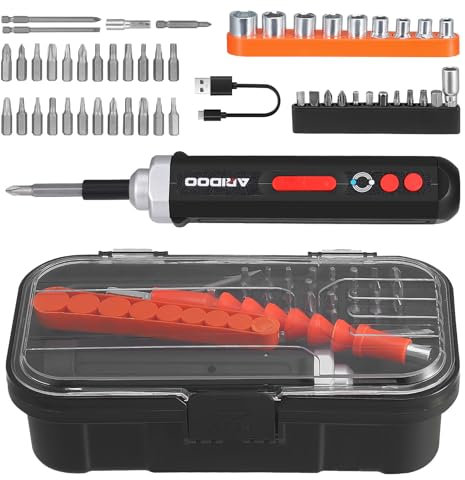 Electric Screwdriver Set, 49-Piece Electric Rechargeable Screwdriver Set, 4.2V Cordless Electric Screwdriver, Maximum Torque 5N.m, with LED Lighting, Magnetic Accessories, Storage Box