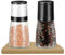 Salt and Pepper Grinder Set, Adjustable Coarseness Manual Pepper Mill, Glass Grinder Set with Wooden pallets, Professional Grinder for Spices and Seeds (Black+White)