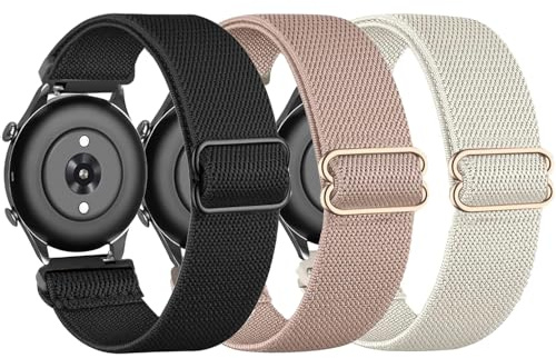 TUCOMO 3 Stück Elastische Nylon Armband Kompatibel mit 22mm Amazfit Bip 6/Bip 5/ GTR 4/GTR 3/GTR 3 Pro/GTR 2/2e/GTR 47mm, Loop Dehnbares Uhrenarmband für Amazfit Balance/Cheetah Pro Herren Damen