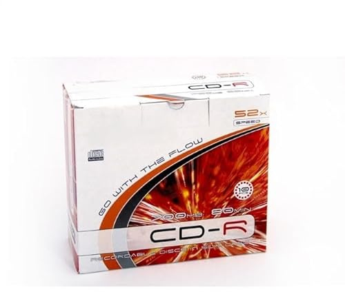 CD-R 700MB 52X, 10 pezzi in scatola slim - ideale per registrare musica, dati e file multimediali.