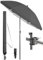 4smile Sonnenschirm Balkon SunnyJoy Ø 200 cm, 3-IN-1 Set - UPF 50+ Balkon Schirm + Sonnenschirmhalter Balkongeländer + Sonnenschirm Schutzhülle - Sonnenschutz Balkon, Gartenschirm, Anthrazit