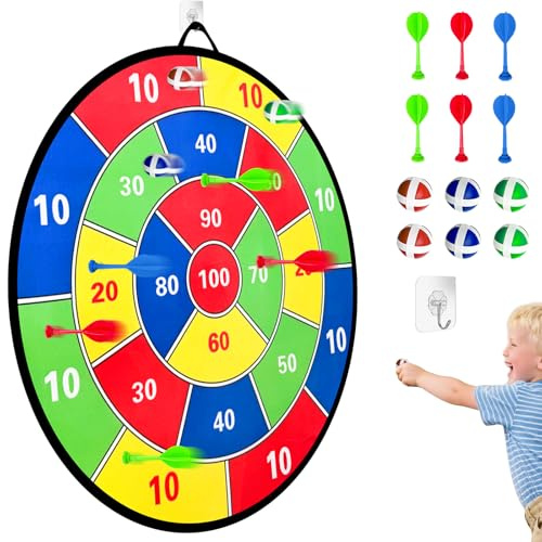 90cm Très Grande Taille Cible de fléchettes Fléchettes à Un côté avec balles, Cible de fléchettes, Jeu de Pliable, Jouet sûr,Idéal pour Jouer à l'extérieur