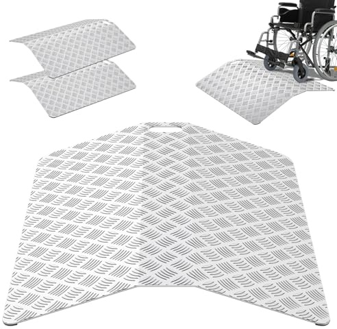 Abhpjuy Rampa de umbral de puerta para silla de ruedas, 60 cm, aluminio, rampa para silla de ruedas con asa, antideslizante, para umbrales de puerta, escalones