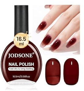 16,5 ml Jelly Bourgogne nagelpolering stor volym snabbtorkande nagelpolering, långvarig glans, fingernail nagelkonst gör-det-själv hem resor nagelkonst gåva