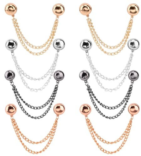 Zorivane 8Pcs Magnetic Clothing Clips Metal Magnet Clothing Clip with Chain