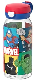 Mepal - Dricksflaska med Flipplock Campus - Locket Öppnas med en Knapptryckning - För Kolsyrade Drycker - Vattenflask - Läckagesäker och Diskmaskinssäker - 600 ml - Avengers