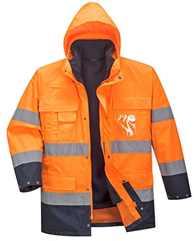 Portwest Parka haute visibilité 3 en 1, Couleur: Orange/Marine, Taille: L, S162ONRL