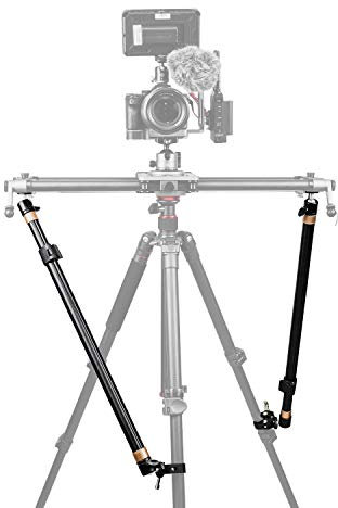 YC Onion Aluminiumlegierung Stativ Stabilitätsarm mit C-Klemmen, einziehbarer Gleitstabilisator, ausziehbare Stützstange für Video Slider Rail, Faltbare Stange zur Erhöhung der Stabilität (2 Stangen)