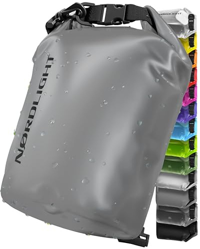 Nordlight Dry Bag och vattentät väska - (10L, Anthracite) Vattentät packväska med rullstängning och axelrem | Simning, strand, kanotpaddling, stå upp paddling, dykning