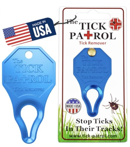 The Tick Patrol Tick Remover Tool for People & Pets, Lightweight, Portable, Durable, Keychain Attachment, Quick, Safe & Effective Tick Removal Kit, Assorted Colors, Made in USA (Assorted)