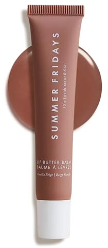 Summer Fridays Lip Butter Balm - Hydrating Lip Mask - Shea Butter, Vegan - Vanilla Beige (0.5 oz)