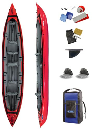 GUMOTEX SEAWAVE Inflatable Kayak - Lightweight, Maneuverable, and Robust for Two-Person Adventures on Rivers, Lakes, and Coastal Inlets, Ideal for Fast Rides and Active Leisure