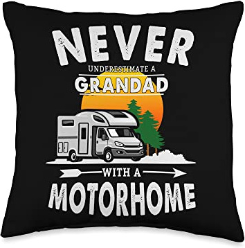 Motorhome idea for Grandad & Novelty Campervan Owner Throw Pillow