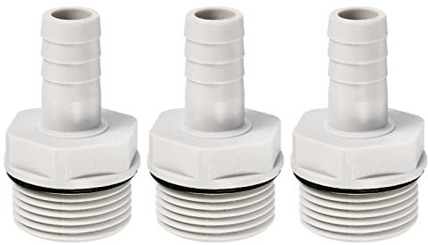 PATIKIL Tuyau Barbillon Raccord Droit 13mm Barbelé G3/4 Mâle Filetage, 3 Paquet POM Plastique Tuyau Connecteur, Gris