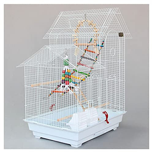 EVSER Vogelkäfig Doppelendach Papageikage Zuchtgruppe Vogelkäfig Papagei Vogelkäfig groß, mit Feeder PET-Spielzeug, geeignet for Finken und Tauben Kleine Papageivogel Vogelkäfige