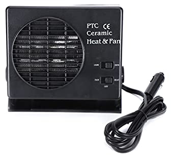 Car Heater 12V Automobile Interior Heaters 300W Ceramic Car Fan Heater Portable Car Window Defroster Car Heater That Plugs Into Cigarette Lighter (Black)