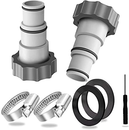 CHIKIXSON Ersatz-schlauchadapter für Pumpen, A-Serie, Poolschlauch Adapter mit Innengewinde, 32 mm und 38 mm Schlauchadapter kompatibel mit Intex Pool (2 Stück)