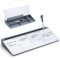 Varhomax Schreibtisch Organizer, Desktop Whiteboard Wochenplaner Glas Grau Mit Aufbewahrung Abwischbar, To Do Liste, Notizblock und Tastaturständer für Homeoffice, Büro und Schulbedarf