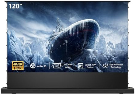 IN&VI ALR - Schermo motorizzato per proiettori a proiezione lunga/standard, schermo cinematografico per home theater, schermo motorizzato per proiettore 4K/8K Ultra HD Active 3D (120 pollici/16:9)