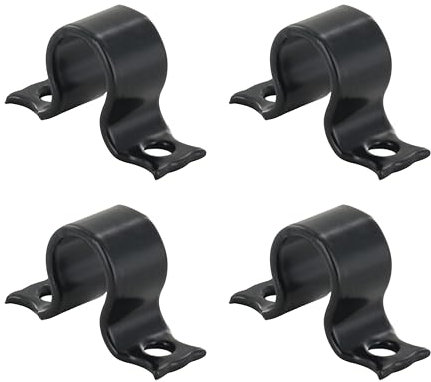 Lot de 4 Colliers d'Espagnolette - Aluminium Noir ou Blanc - 40 x 14 mm - Entraxe 28 mm - Lacet pour Tringle ou Barre de Volet Battant - Accessoires fermeture - à Visser - Fabrication Française (Noir)