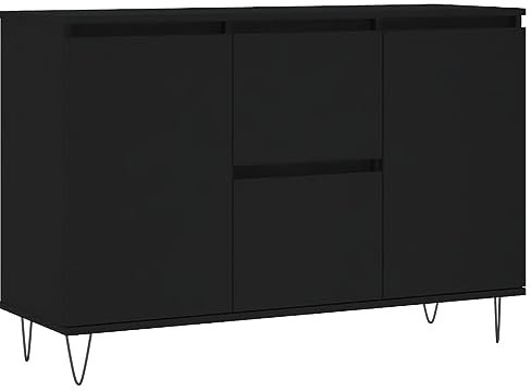 HETFTJN Armoire Tv - Armoire de bar - Armoire à outils - Buffet - Noir - 104 x 35 x 70 cm - Matériau dérivé du bois - Pour chambre à coucher, cuisine, couloir, bureau