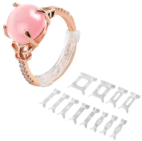 NJCXOLA 12pcs Ajusteur de taille d'anneau, Réducteur d'anneau, Invisible, pour anneaux détachés, Insertion d'anneau trop grand (6 tailles)