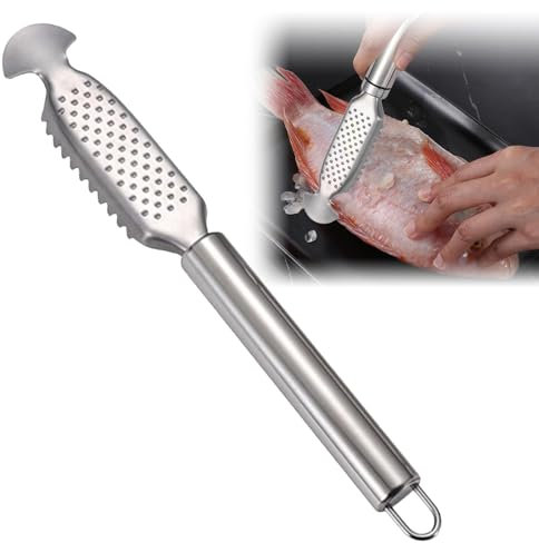 Qaestuan Squamatore Pesce, Squamatore for Pesce in Acciaio Inossidabile, Raschietto Pesce Pulizia Pesce, Raschietto Pesce Pulizia Pesce, per Squame di Pesce più Veloci e Facili Rimuovere