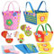 BOFUNX Manualidades Pascua 3pcs Cajas de Pacua Cesta de Pascua+3pcs Adornos Huevos Actividades de DIY Decoración de Pascua Regalo para Niños Infantil