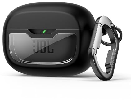 SURITCH Schutzhülle kompatibel mit JBL Wave Beam/Beam 2/JBL Wave 200TWS, stoßfest, magnetisch, mit Reinigungsset, Karabiner und Entfernungswerkzeug, Schwarz