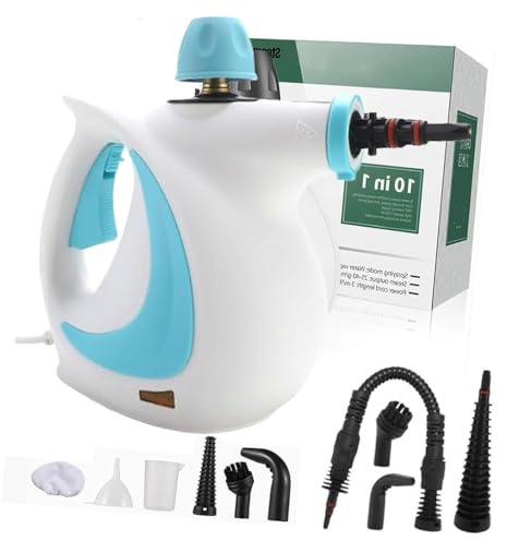 Handheld Steam Cleaner, 10 in 1 Handheld Pressure Multi Purpose Cleaner Home Use (Blue)